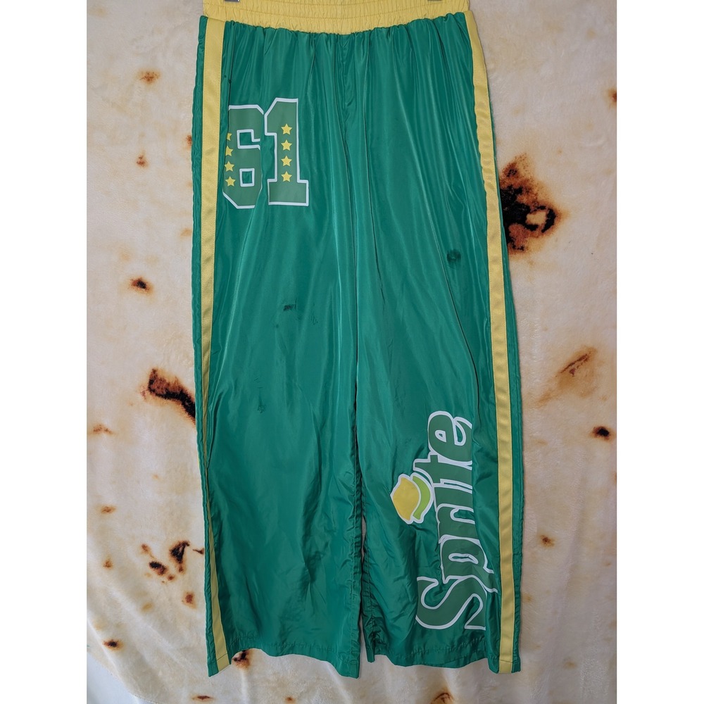 Sprite Track Pants Mens XS Green Yellow Logo Graphics Streetwear Joggers